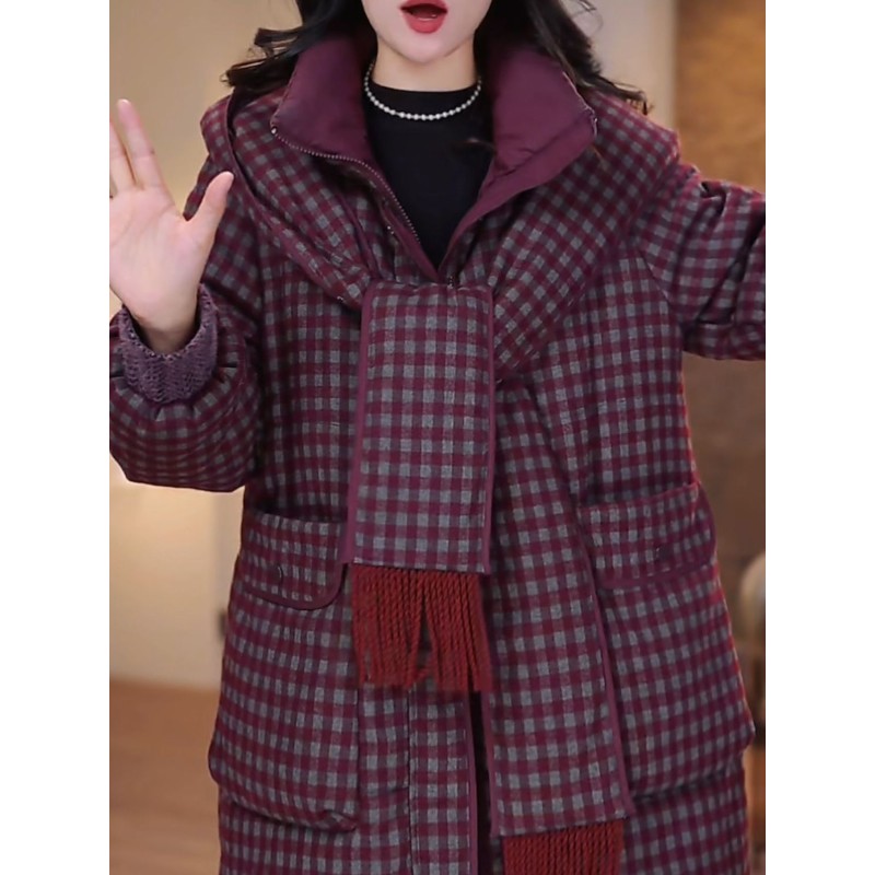 高档免洗加厚宽松大码连帽棉服外套2025冬新款时尚保暖妈妈装棉袄