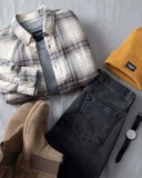 Abercrombie Fitch American AF Острый мужчина 21 Новая клетчатая рубашка с длинной клеткой