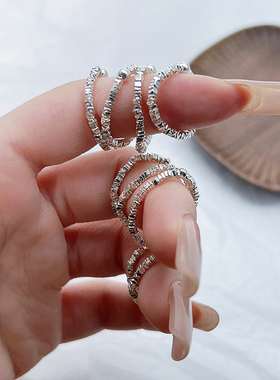 网红气质弹力闭口指环珍珠ins