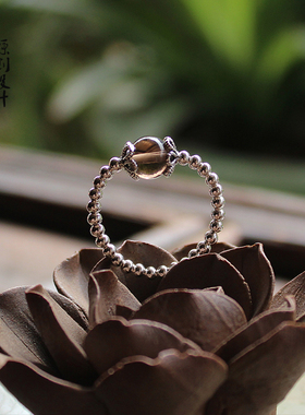 原创手工天然茶晶烟晶女弹力礼物