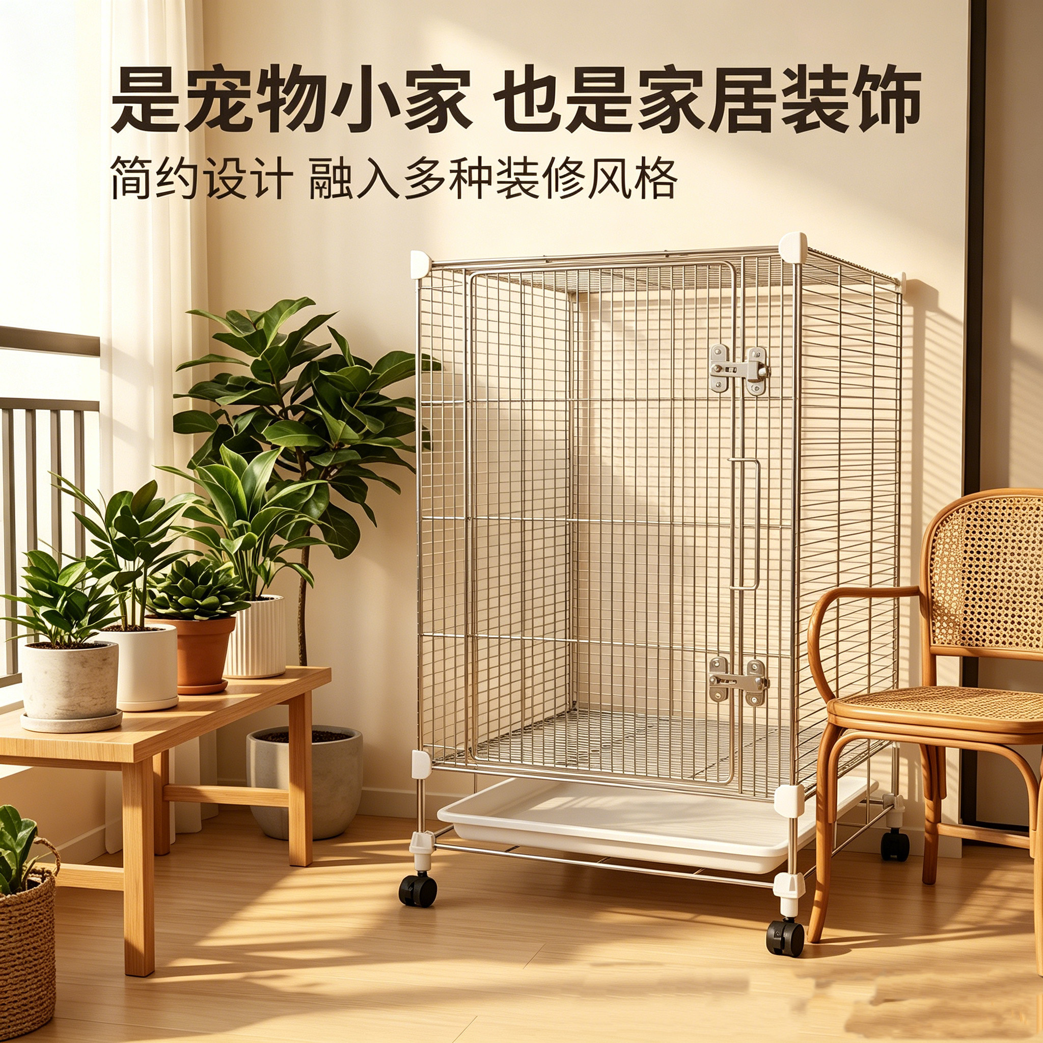 不锈钢宠物笼蜜袋鼯飞鼠松鼠鸟笼DIY加密多层龙猫鹦鹉魔片笼子图片