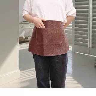围裙ins风PU半身美甲防水防油烘焙厨房防污工作服餐厅围腰