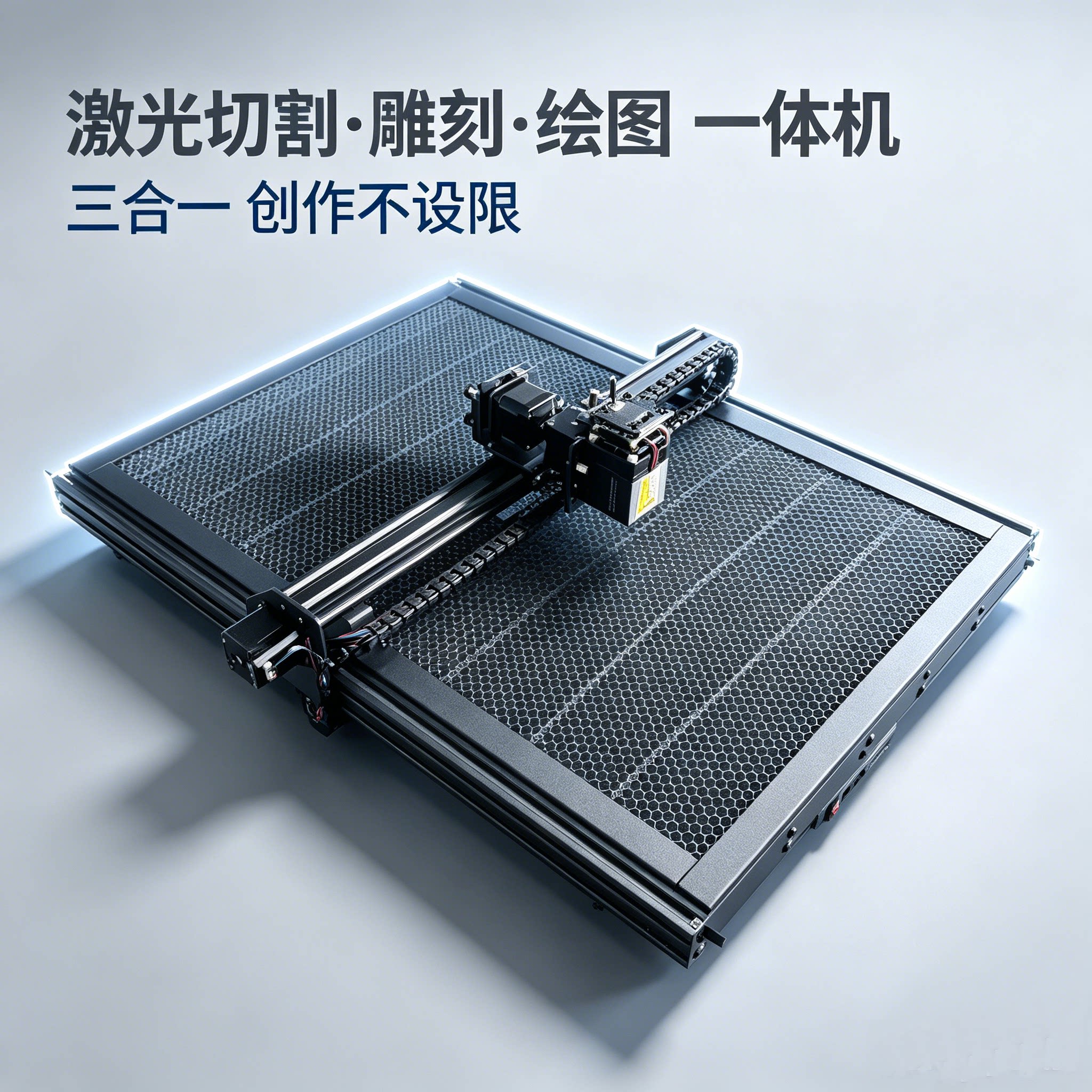激光切割绘图一体机雕刻机小型机布料刻字机木板画图仪树叶大幅面