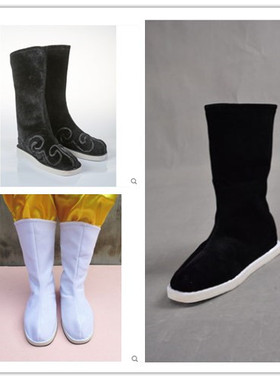 元旦古装靴子演出中国风古代武侠鞋 cos靴子演出绣花鞋女汉服配饰