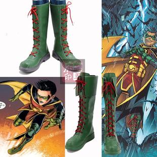 蝙蝠侠 达米安韦恩cos鞋定制 动漫Cosplay靴支持来图定制