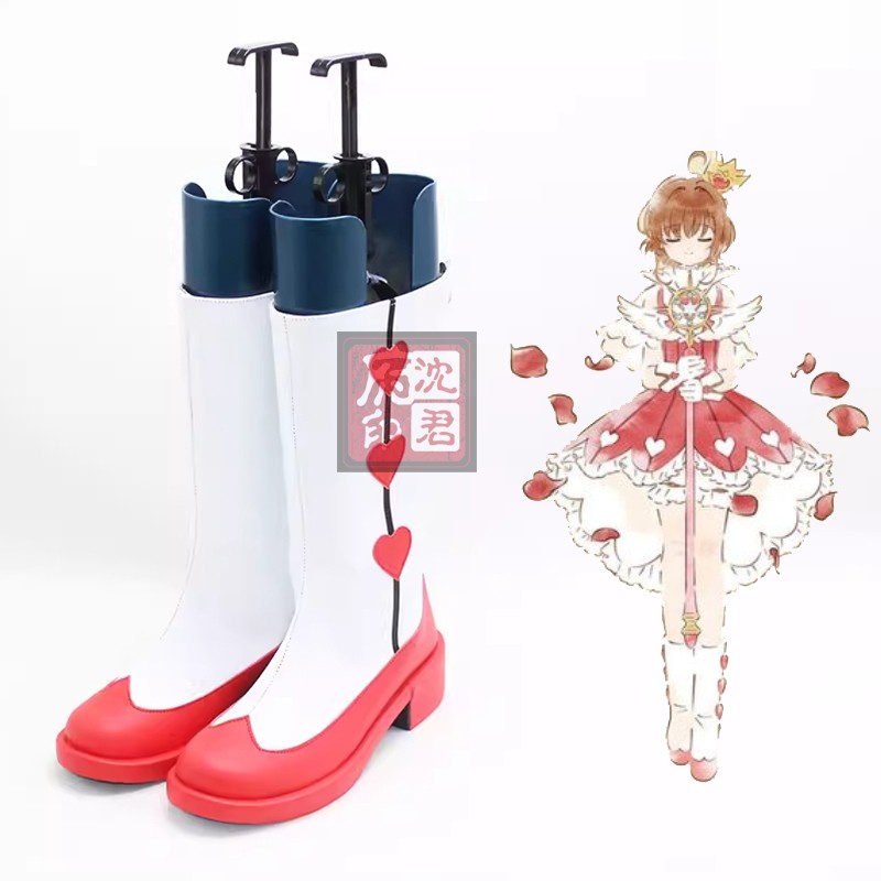 魔卡少女樱透明牌玫瑰之心cos鞋