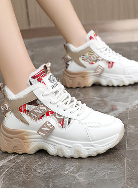 日本进口ZY7826新款秋冬季保暖马丁鞋高帮女鞋棉鞋加绒学生耐磨厚