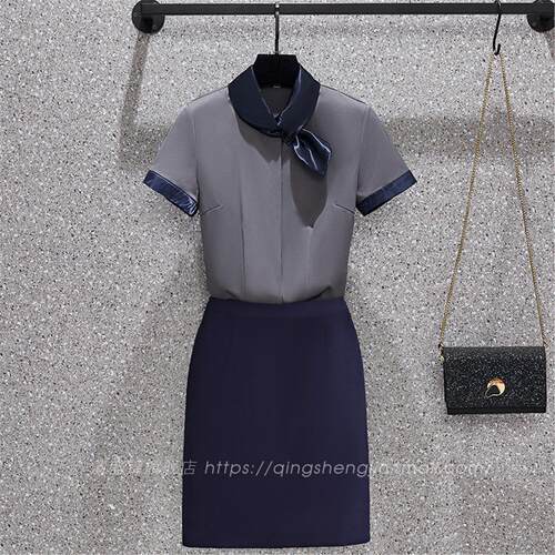 高端工作服白衬衫女职业套装美容院美容师酒店前台售楼部医美工装