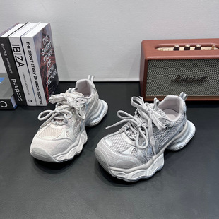 欧货真皮老爹鞋女2026春新款百搭小个子厚底增高休闲运动鞋女鞋潮