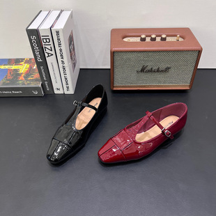 法式复古玛丽珍鞋女2026春新款方头浅口单鞋t字带平底鞋晚晚鞋潮