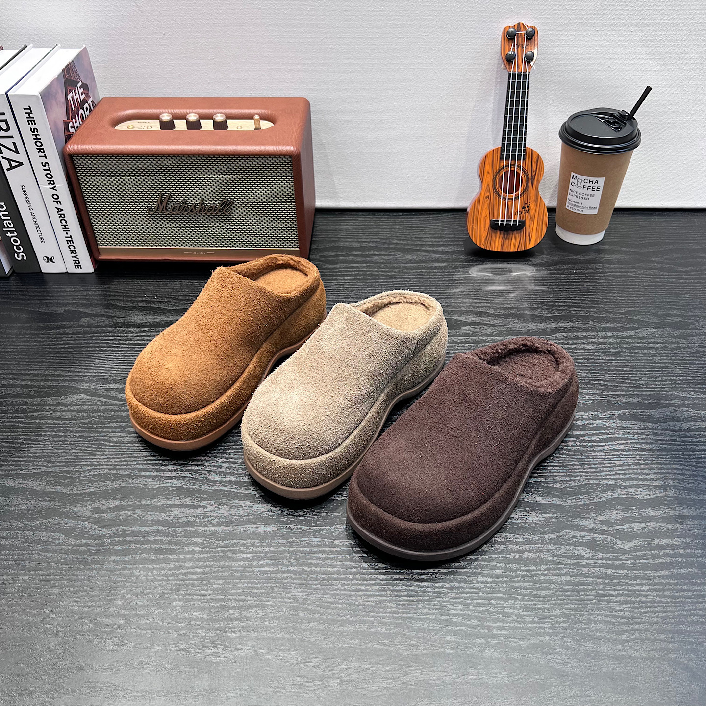 2025冬季新款加绒保暖勃肯拖女厚底防滑外穿拖鞋面包鞋休闲棉鞋潮