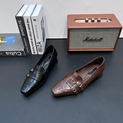 法式超火小个子乐福鞋女2026新款春夏方头浅口玛丽珍单鞋时尚女鞋