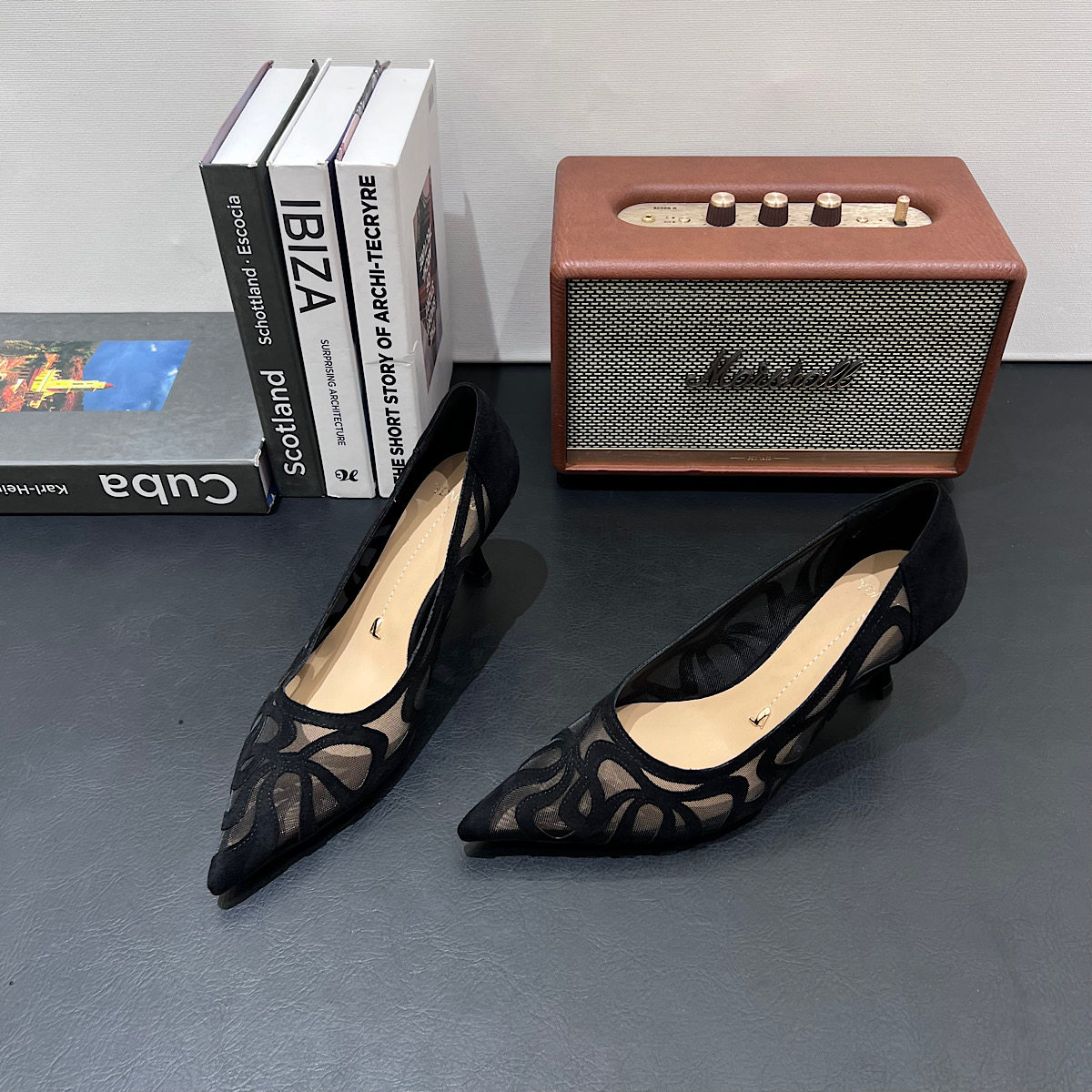 一代佳人法式尖头细跟高跟鞋女2026新款夏百搭网纱配裙子单鞋女鞋