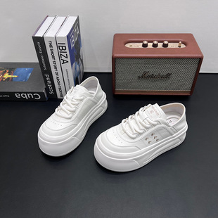 欧货厚底增高大头面包鞋女2026春季新款百搭休闲板鞋轻便小白鞋潮