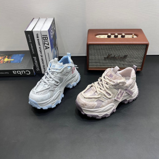 小众休闲运动鞋 韩版 新款 女2026春季 厚底7CM水钻高级感炸街老爹鞋