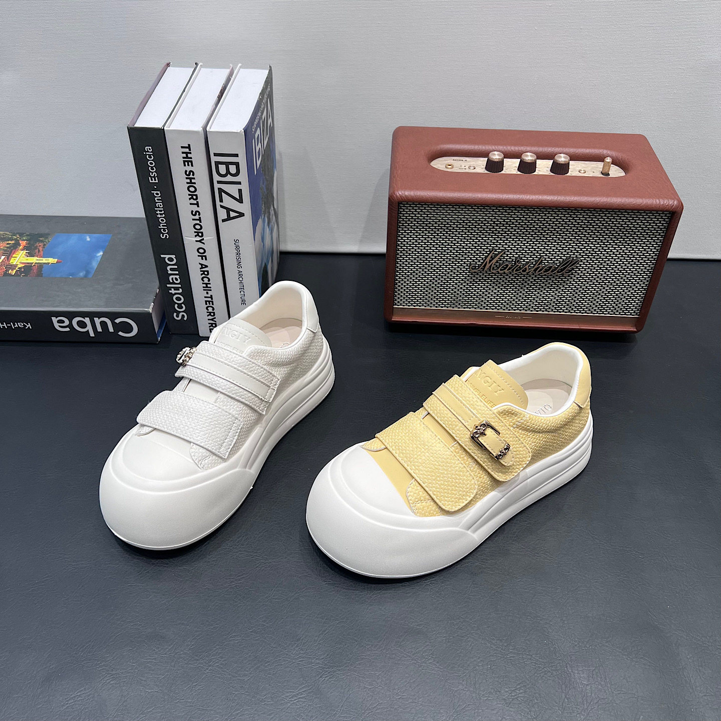 韩版时尚魔术贴小白鞋女2026春季百搭配裙子板鞋小众厚底休闲鞋潮,女鞋,时尚休闲鞋,淘宝优惠券,粉丝福利购,淘宝优惠卷