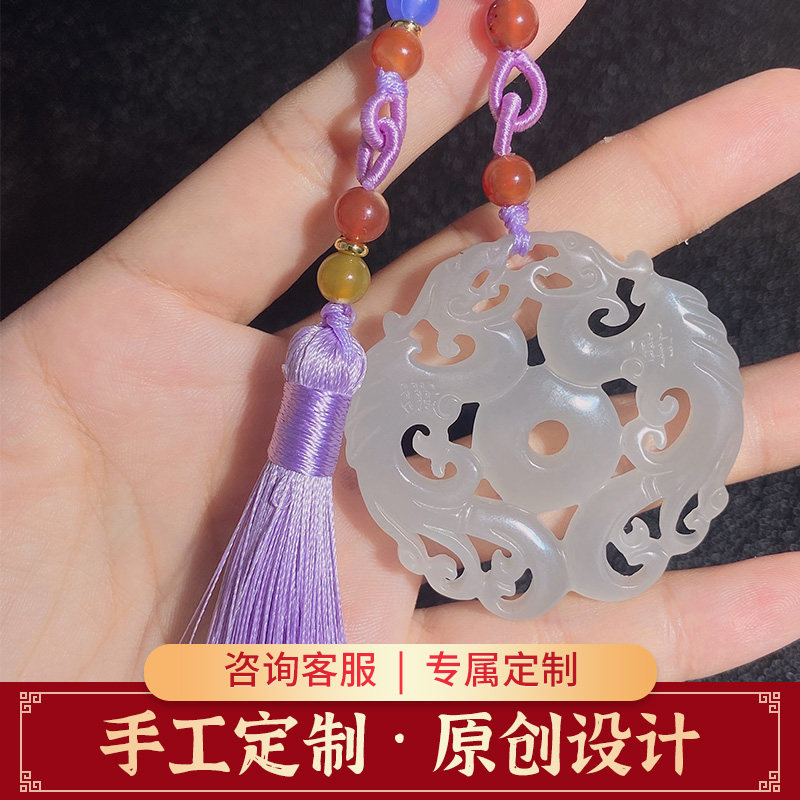 乾御阁和田玉玉凤凰于飞汉服腰佩车挂送礼节日礼物6084