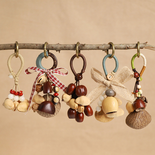 天然森系植物果壳种子包挂件复古手工摇铃疗愈挂铃文艺礼物挂饰品