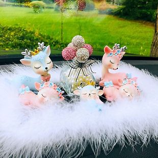 饰品车载摆件漂亮女士摆件可爱高档车内装 创意汽车摆件一鹿平安装