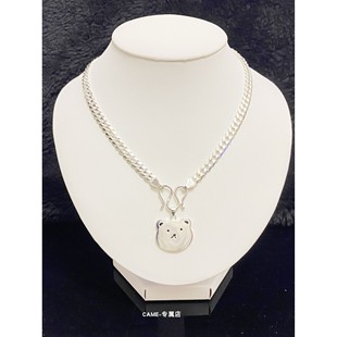 小熊情侣项链ins大热简约精致项链女儿童宝宝生日男吊坠饰品可爱