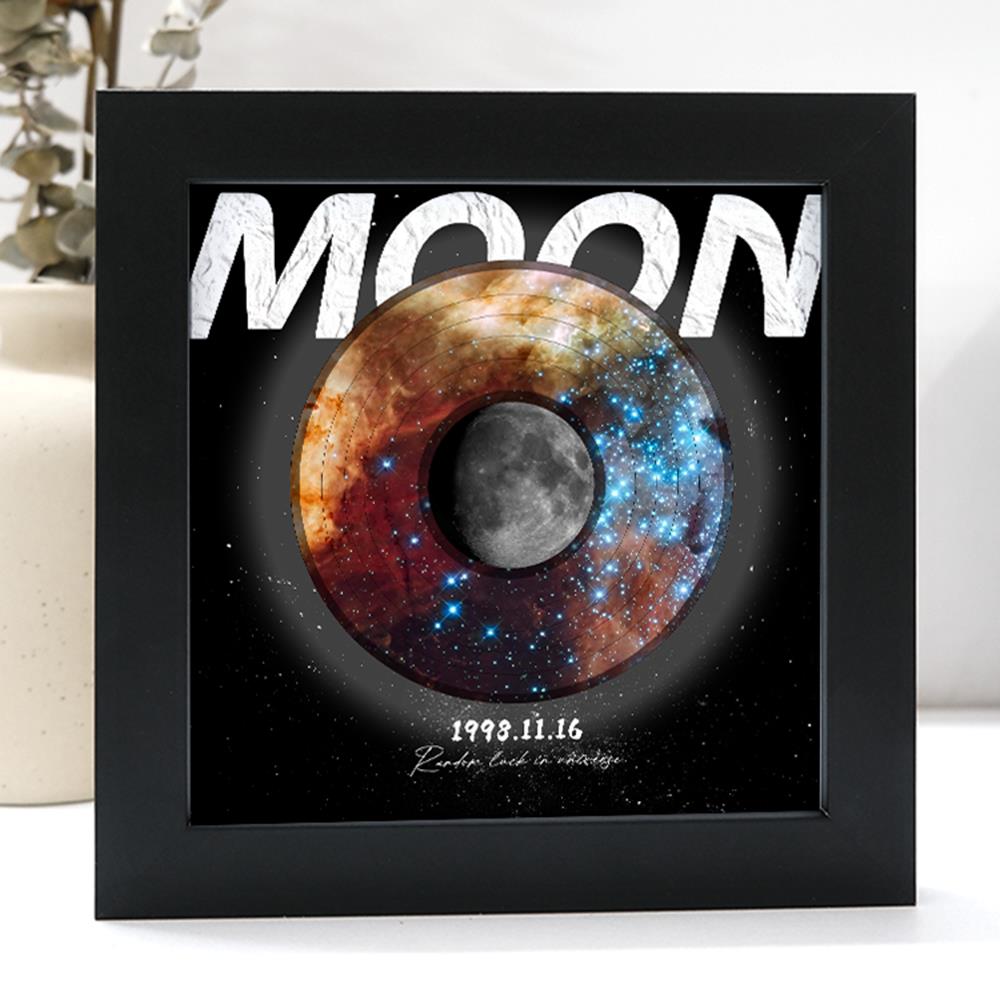 MOON你出生那天的月亮星空送对象音乐相框二维码月亮摆台diy好礼