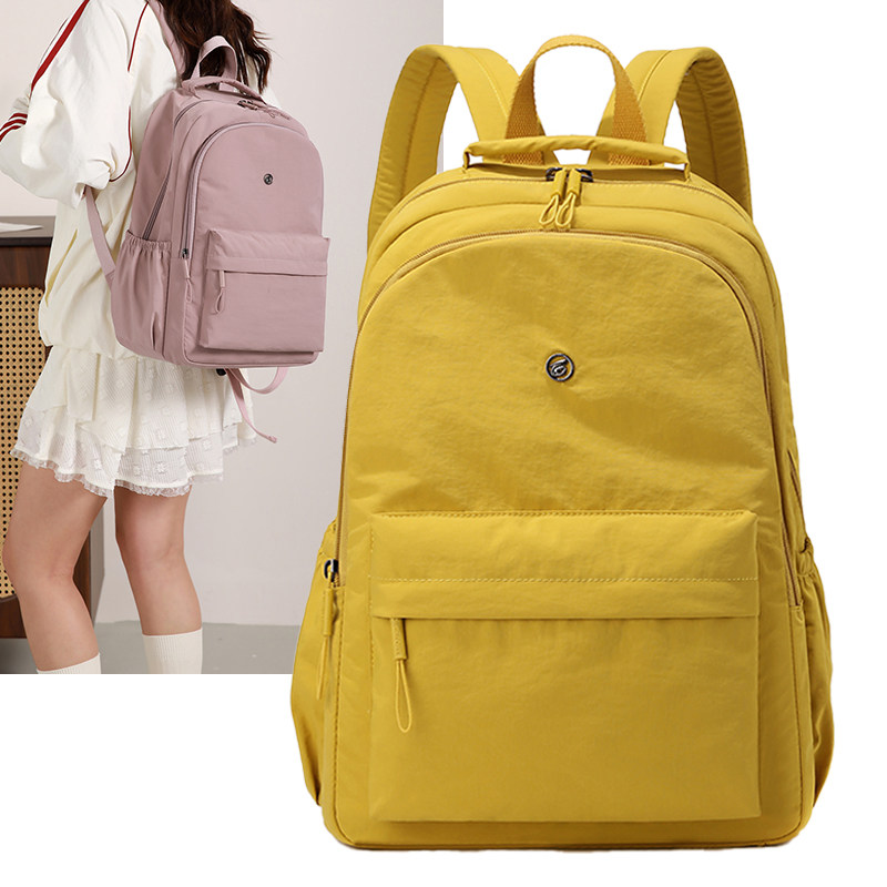 简约休闲双肩包女2026新款大容量轻便百搭学生书包旅行背包电脑包