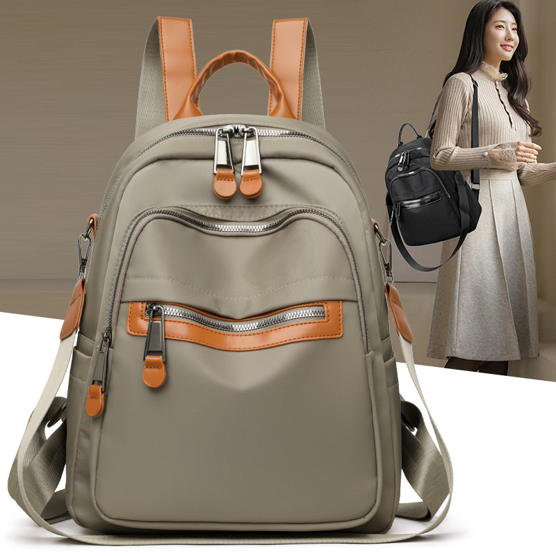 高质感时尚双肩包女秋冬新款大容量防水牛津布旅行背包通勤书包