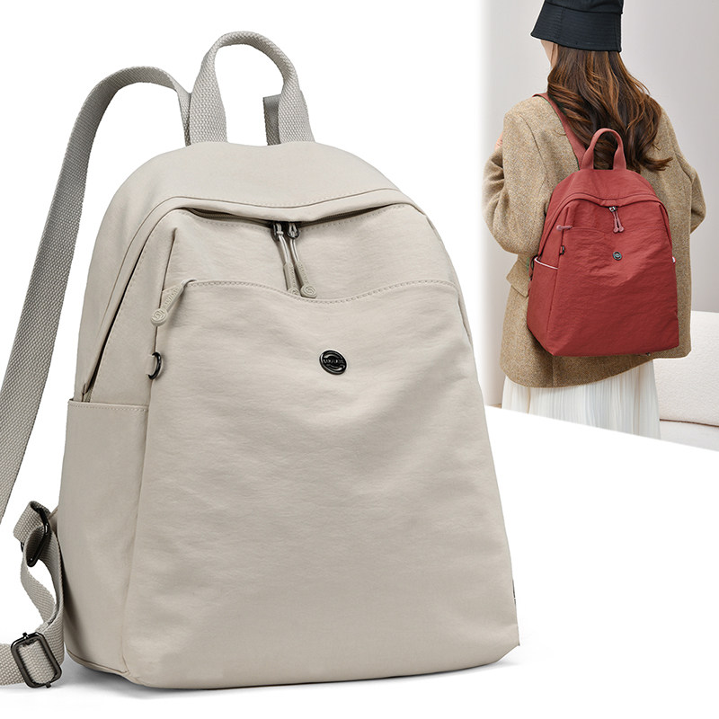 2026春夏新款双肩包女大容量轻便旅行书包通勤休闲简约风女款背包