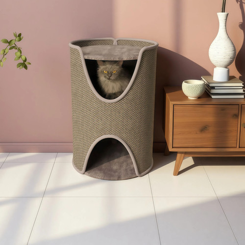 网红树洞剑麻桶猫窝猫抓板猫爬架一体不占地四季通用猫窝双层封闭