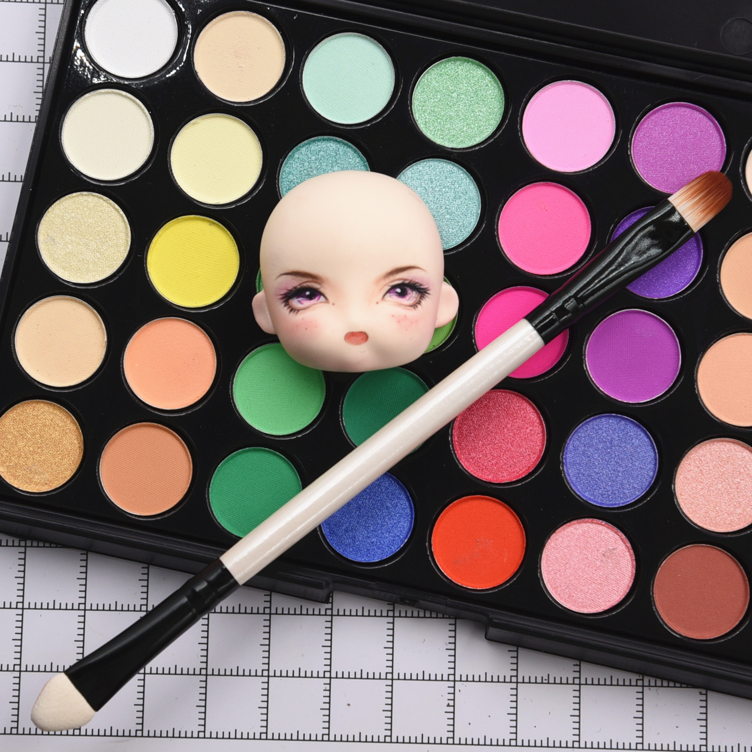 40色超轻粘土人偶上妆多肉植物上色色粉替代眼影盘腮红娃娃珠光粉