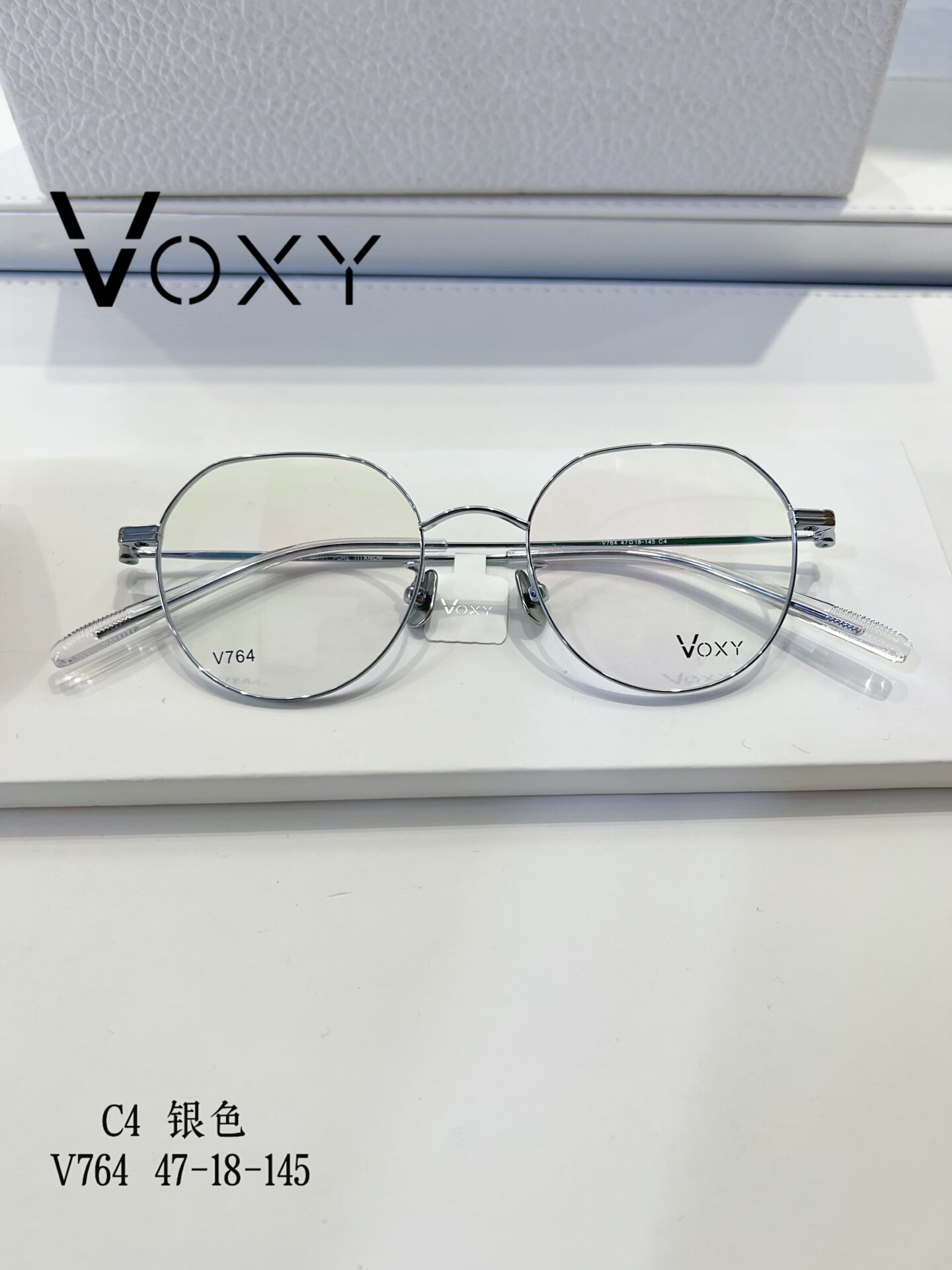VOXY金属纯钛眼镜架优雅气质小框47配高度数轻薄修脸形男女款V764
