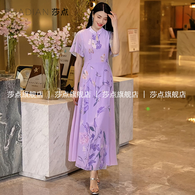 薄纱新中式连衣裙女夏