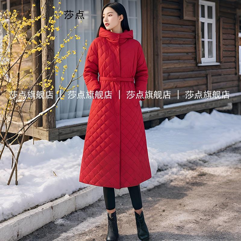 莎点红色保暖新娘棉服外套棉袄