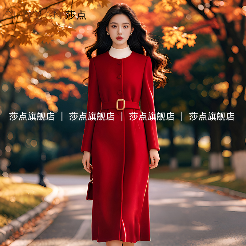 中长大衣毛呢外套莎点