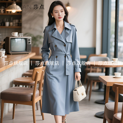 灰色风衣女中长款2025春秋