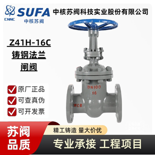 中核苏阀 铸钢法兰闸阀Z41H-16C锅炉油品水蒸汽高温高压阀门DN100