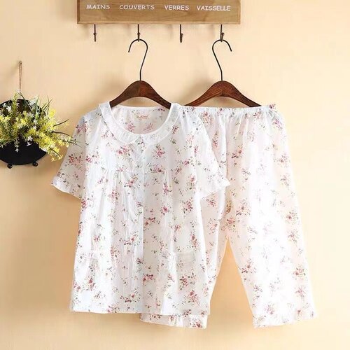 日系水洗布家居服纳雅芬女