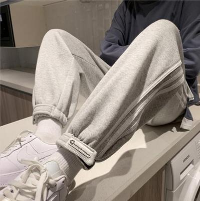 卫裤男春秋冬季潮牌ins潮流宽松港风加绒加厚运动裤痞帅炸街裤子