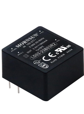 LD05-23B15R2金升阳超宽输入电压范围：85 - 305VAC/100 - 430VDC