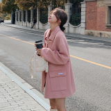 新款木头扣短款双面羊绒273220P215328，女装毛呢外套，浙宝273
