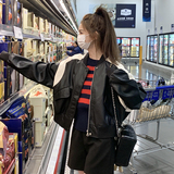 红色娃娃领连衣裙女2025春夏新款大码宽松甜美小个子百褶衬衫裙子，女装皮衣，浙宝273