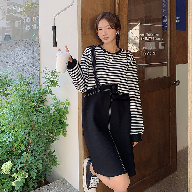 现货新款拼接休闲百搭连衣裙273-2221P115控168,女装连衣裙,浙宝273