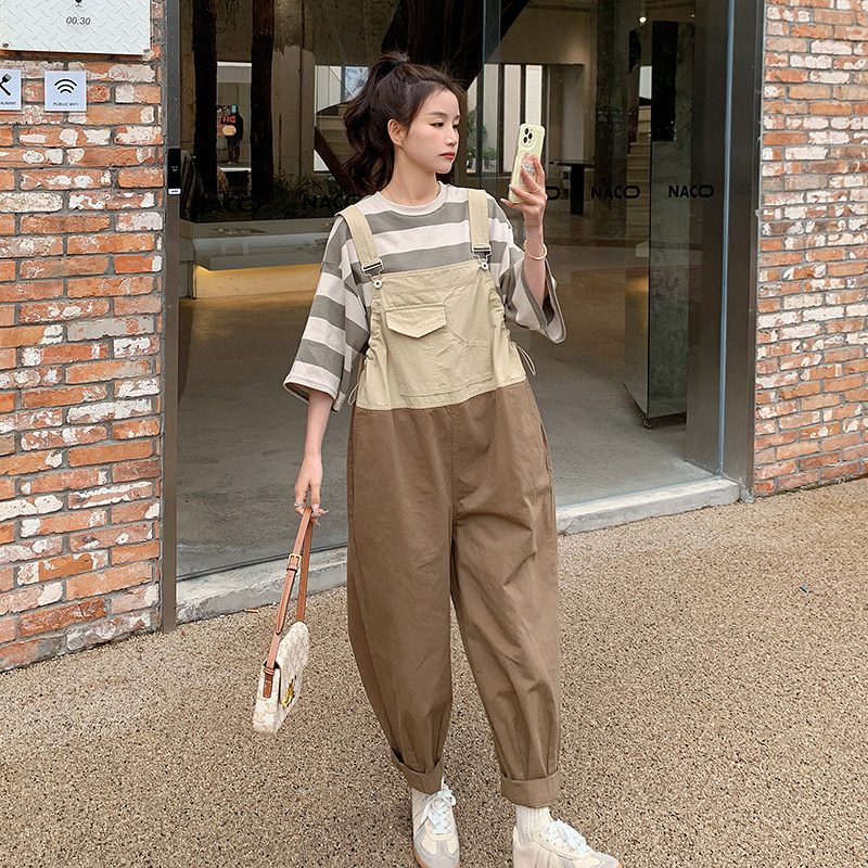 现货2023年夏季新款撞色背带裤2732314P105K158,女装运动套装,浙宝273