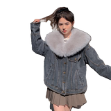 现货大毛领派克服273335P215控298，女装派克服，浙宝273