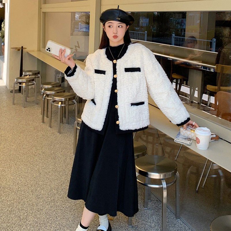 现货小香风皮毛一体超柔软羊羔毛273212P165控258,女装派克服,浙宝273