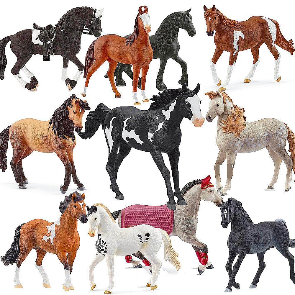 德国思乐马匹玩具schleich大马驹赛马骑手世界名马模型大马厩马房