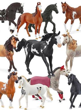 德国思乐马匹玩具schleich大马驹赛马骑手世界名马模型大马厩马房