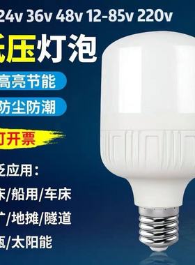 led低压灯泡12V24V36V65V85V交流节能球泡机床工作灯E27螺口灯泡
