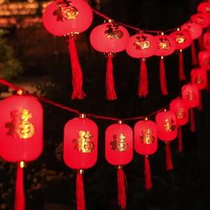 节日led红灯笼串户外灯