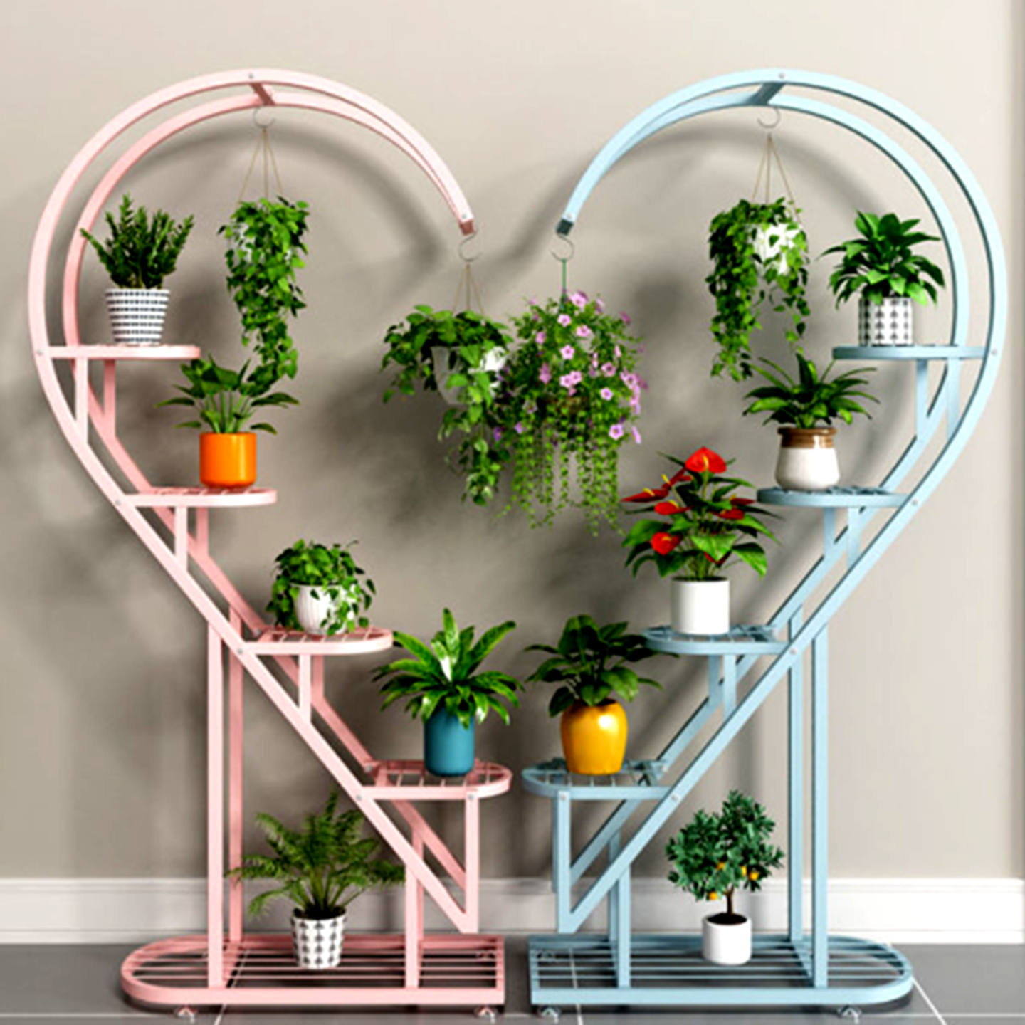 轻奢高级感铁艺花架心型欧式